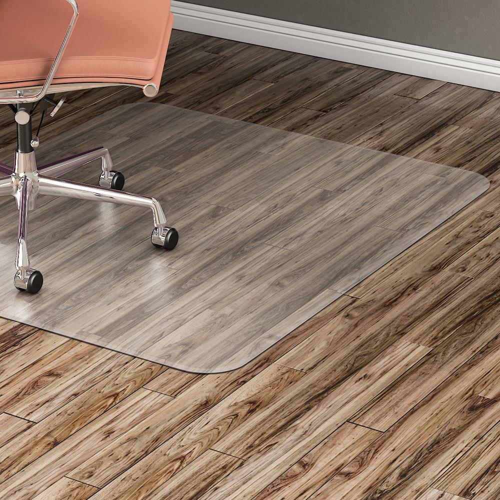Lorell Nonstudded Chairmat - Tile Floor, Vinyl Floor, Hardwood Floor - 60" Length x 46" Width x 0.060" Thickness - Rectangular - Vinyl - Clear - 1Each. Picture 1