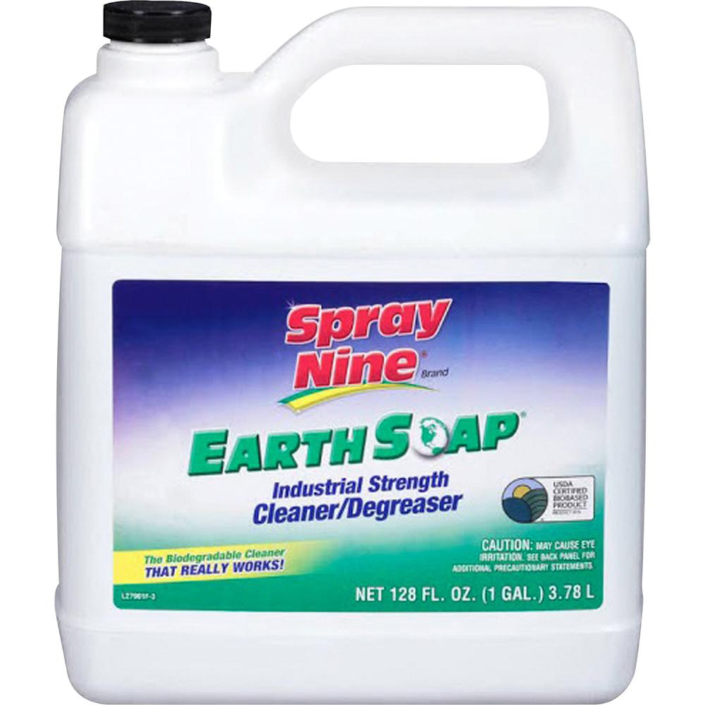 Spray Nine EARTH SOAP Bio-Based Cleaner/Degreaser - Liquid - 128 fl oz (4 quart) - 1 Each - Clear. Picture 1