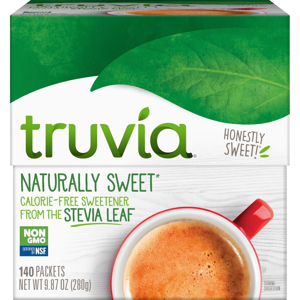 Truvia Cargill Kosher Certified Sweetener Packets - Packet - Natural Sweetener - 140/Box. Picture 1