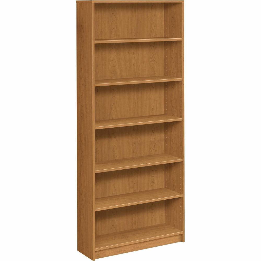 HON 1870 Series Bookcase | 6 Shelves | 36"W | Harvest Finish - 6 Shelf(ves) - 84" Height x 36" Width x 11.5" DepthFloor - Durable, Sturdy, Square Corner, Abrasion Resistant, Adjustable, Stain Resistan. Picture 1