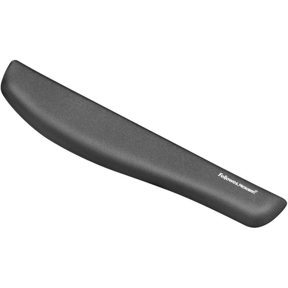 Fellowes PlushTouch&trade; Keyboard Wrist Rest with Microban&reg; - Graphite - 1" x 18.13" x 3.19" Dimension - Graphite - Polyurethane, Foam - Wear Resistant, Tear Resistant, Skid Proof - 1 Pack. Picture 1