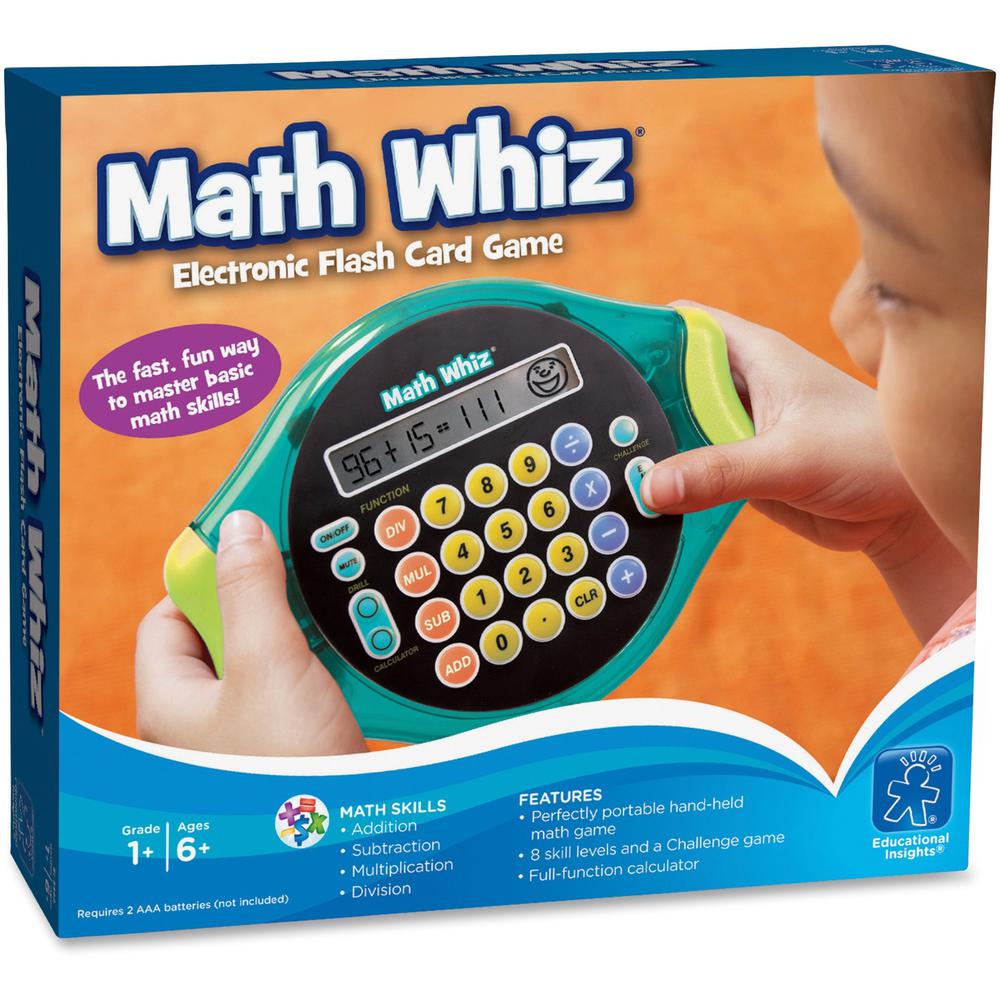 Educational Insights Math Whiz Electronic Flash Card Game - Theme/Subject: Learning - Skill Learning: Sound, Addition, Subtraction, Multiplication, Division, Mathematics - 6-11 Year. Picture 1