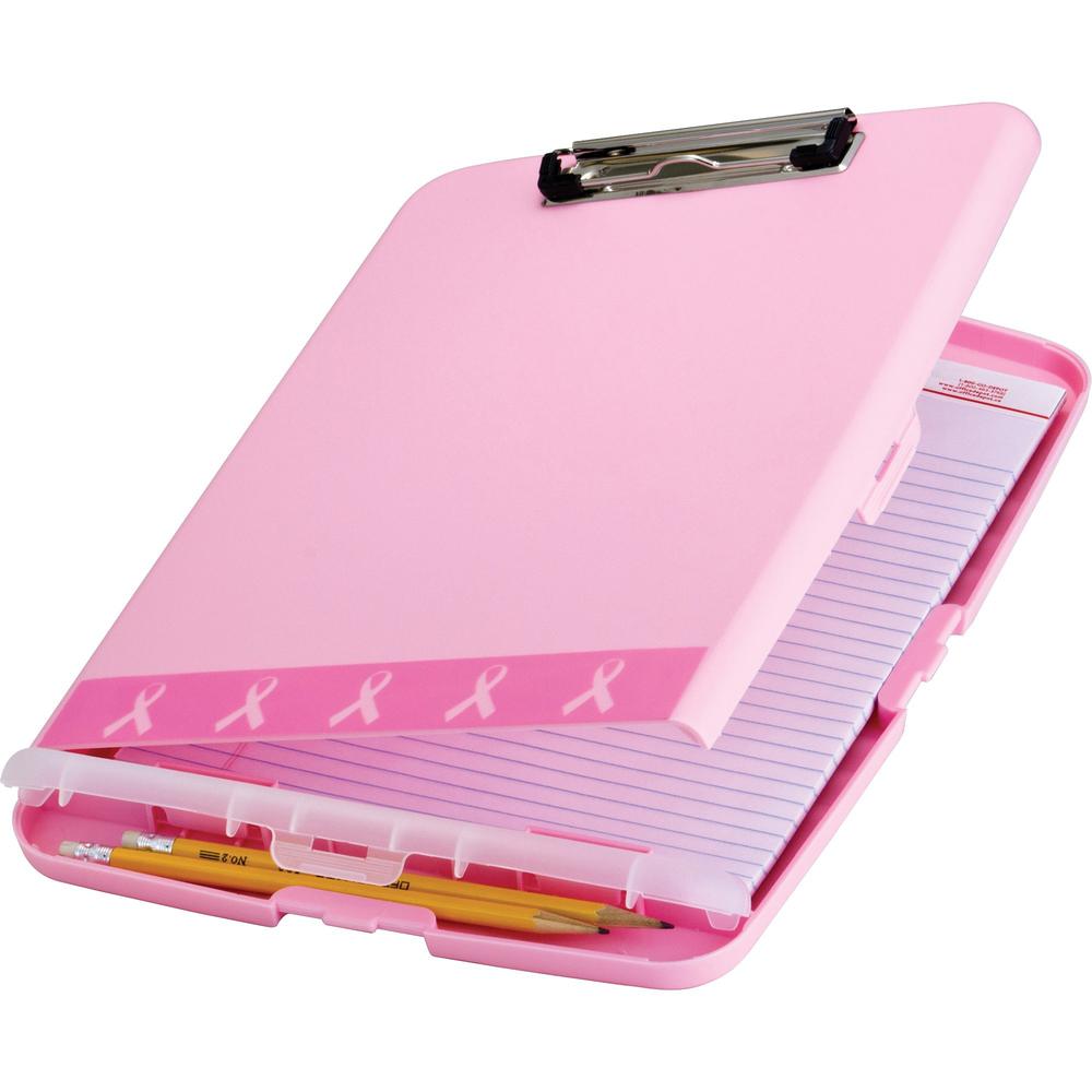 Officemate Slim Clipboard Storage Box - 11" - Pink - 1 Each. Picture 1