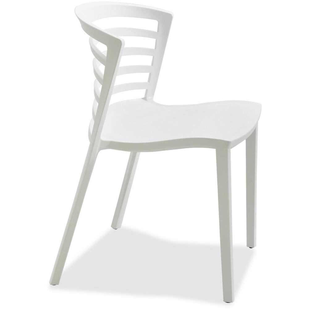 Safco Entourage Stack Chair - Grass (Quantity 4) - White - Steel - 4 / Carton. Picture 1