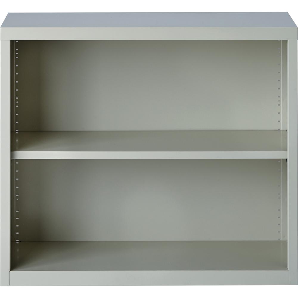 Lorell Fortress Series Bookcase - 34.5" x 13" x 30" - 2 x Shelf(ves) - Light Gray - Powder Coated - Steel - Recycled. Picture 1