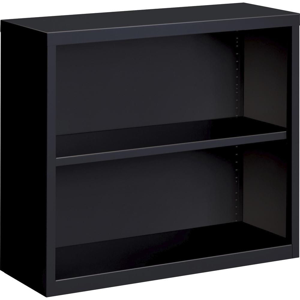 Lorell Fortress Series Bookcase - 34.5" x 13" x 30" - 2 x Shelf(ves) - Black - Powder Coated - Steel - Recycled. Picture 1