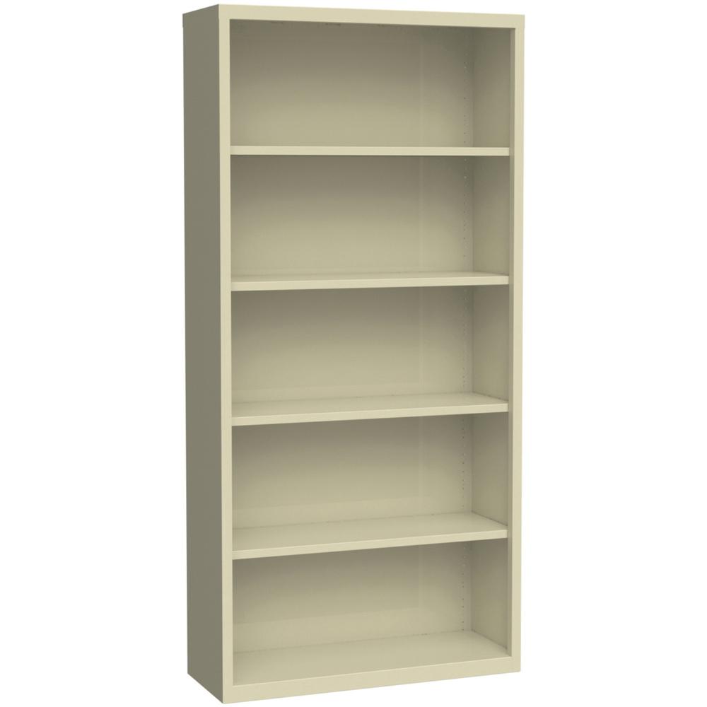 Lorell Fortress Series Bookcase - 34.5" x 13" x 72" - 6 x Shelf(ves) - Putty - Powder Coated - Steel - Recycled. Picture 1