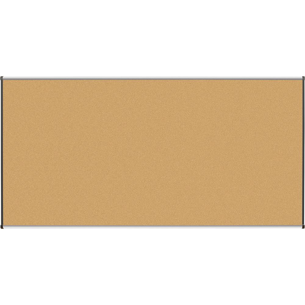 Lorell Satin-Finish Bulletin Board - 96" Height x 48" Width - Natural Cork Surface - Durable, Self-healing - Silver Anodized Aluminum Frame - 1 Each. The main picture.