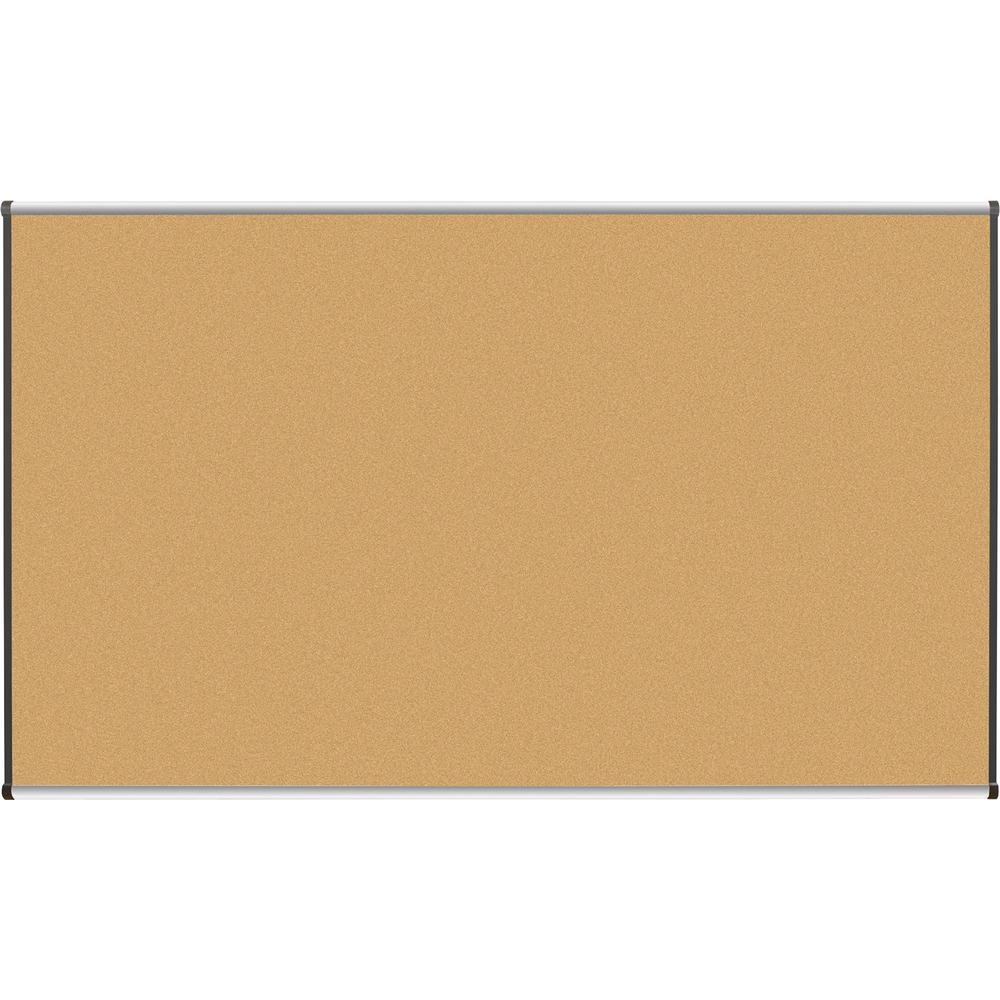Lorell Satin-Finish Bulletin Board - 72" Height x 48" Width - Natural Cork Surface - Durable, Self-healing - Silver Anodized Aluminum Frame - 1 Each. Picture 1