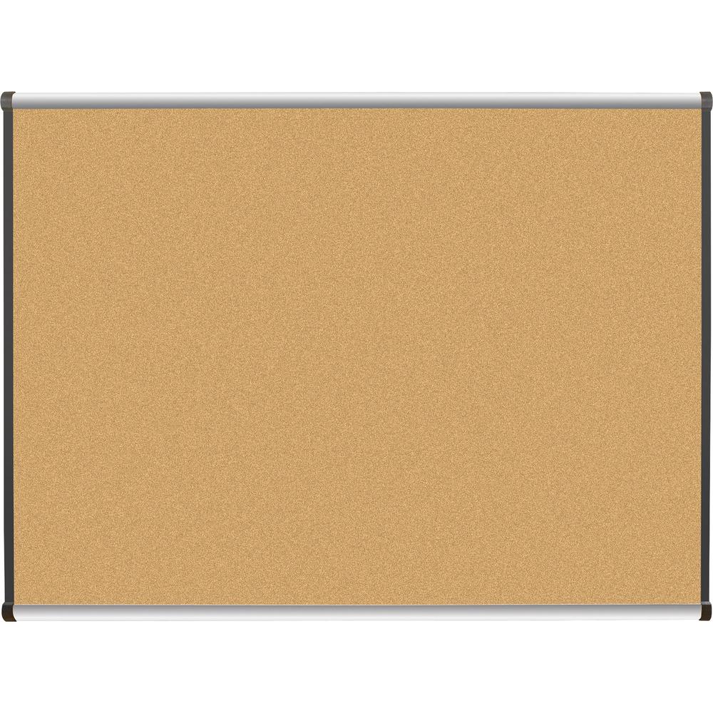 Lorell Satin-Finish Bulletin Board - 48" Height x 36" Width - Natural Cork Surface - Durable, Self-healing - Silver Anodized Aluminum Frame - 1 Each. The main picture.