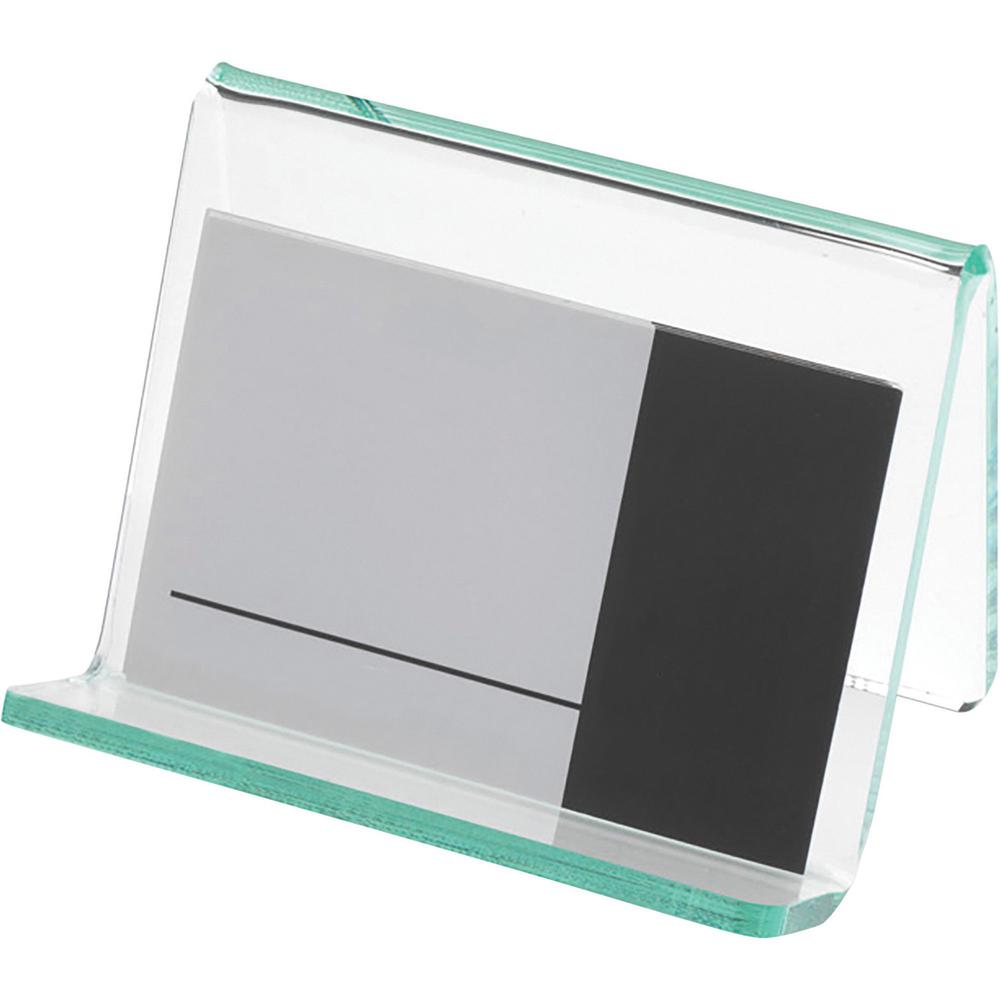 Lorell Business Card Holder - Acrylic - 1 Each - Green, Transparent. Picture 1