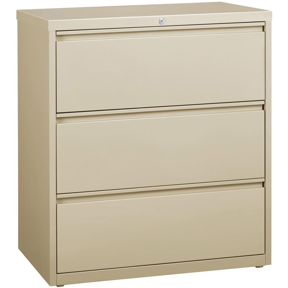 Lorell Fortress Series Lateral File - 36" x 18.6" x 40.3" - 3 x Drawer(s) for File - Letter, Legal, A4 - Lateral - Locking Drawer, Magnetic Label Holder, Ball-bearing Suspension, Leveling Glide - Putt. Picture 1