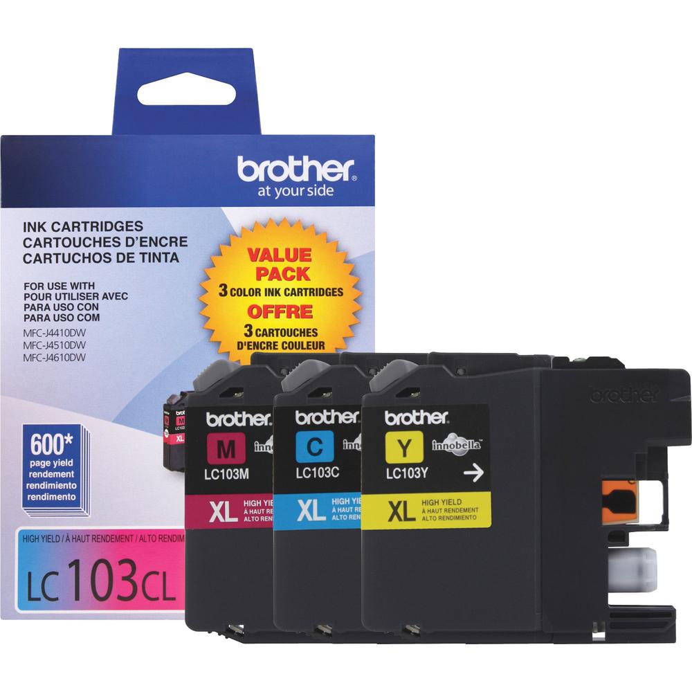Brother Innobella LC1033PKS Original Ink Cartridge - Inkjet - High Yield - 600 Pages Cyan, 600 Pages Magenta, 600 Pages Yellow - Cyan, Magenta, Yellow. The main picture.