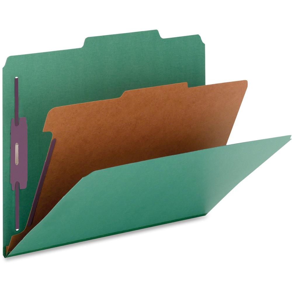 Nature Saver 2/5 Tab Cut Legal Recycled Classification Folder - 8 1/2" x 14" - 2" Fastener Capacity for Folder, 2" Fastener Capacity, 2" Fastener Capacity - Top Tab Location - Right of Center Tab Posi. Picture 1