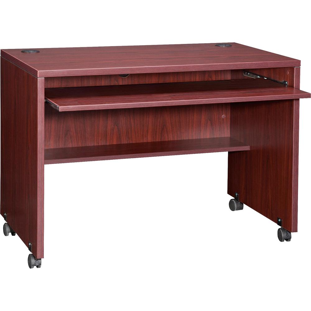 Lorell Essentials Computer Workstation - 29.50" Height x 41.38" Width x 23.63" Depth - Assembly Required - Mahogany. The main picture.
