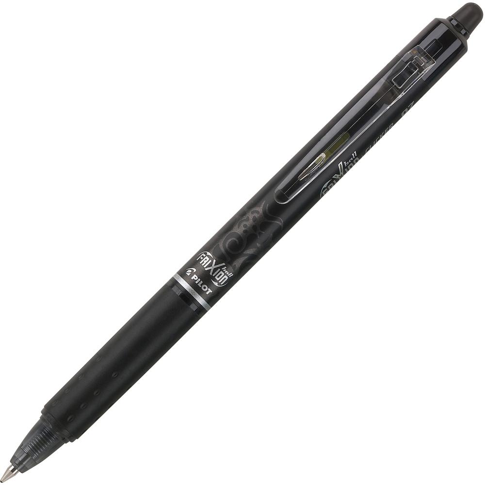 Pilot FriXion .7mm Clicker Erasable Gel Pens - 0.7 mm Pen Point Size - Retractable - Black Gel-based Ink - Black Barrel - 1 Dozen. Picture 1