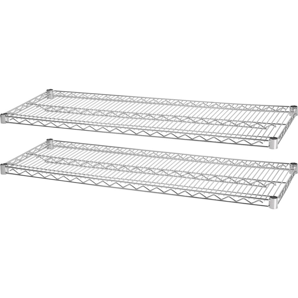 Lorell Indust Wire Shelving Starter Extra Shelves - 36" Width x 18" Depth - Steel - Chrome. Picture 1