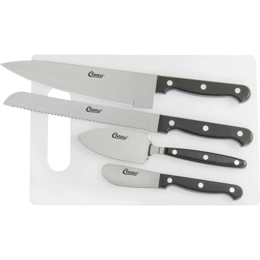 Acme United 5pc Cutting Board Knife Set - 5 Piece(s) - 1/Set - Knife Set - 1 x Bread Knife, 1 x Spatula, 1 x Spreader, 1 x Chef's Knife - Dishwasher Safe - Acrylonitrile Butadiene Styrene (ABS), Stain. The main picture.