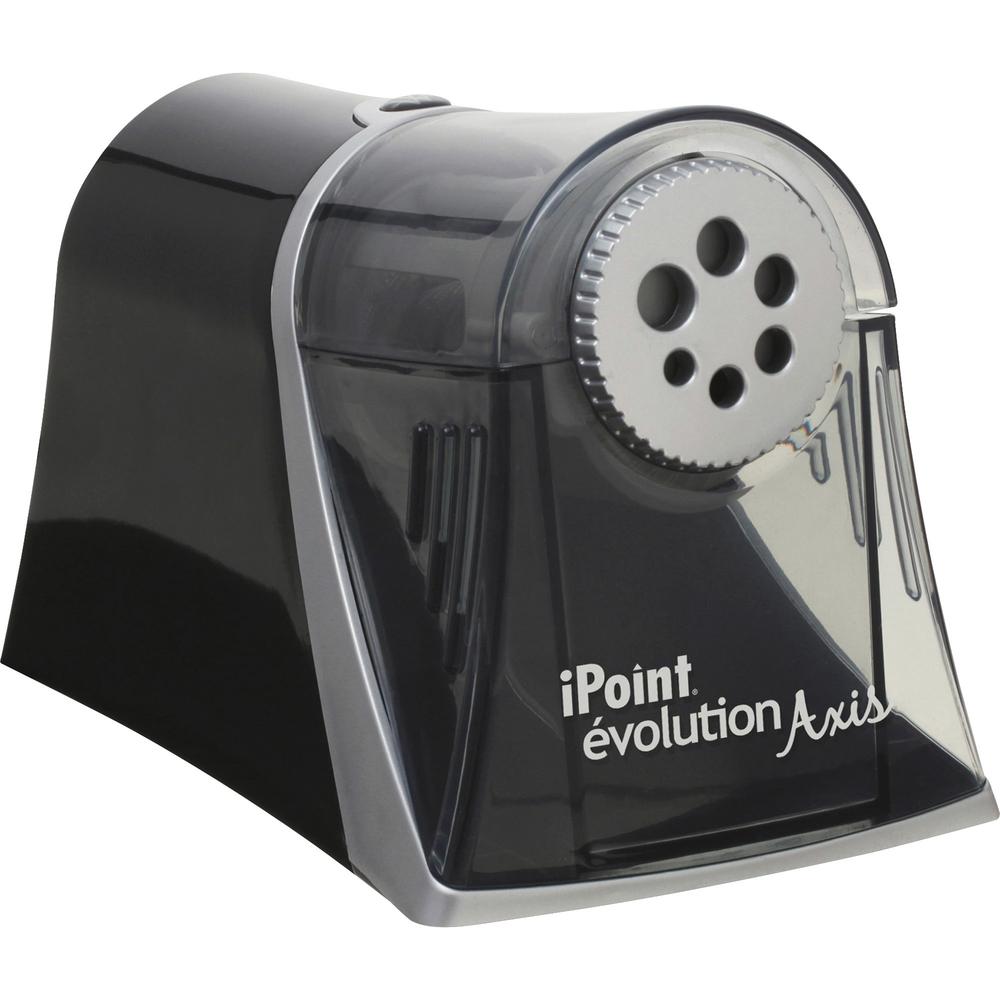 Westcott iPoint Evolution Axis Pencil Sharpener - Desktop - Helical - 5" Height x 7.8" Width x 5.4" Depth - Silver - 1 Each. Picture 1
