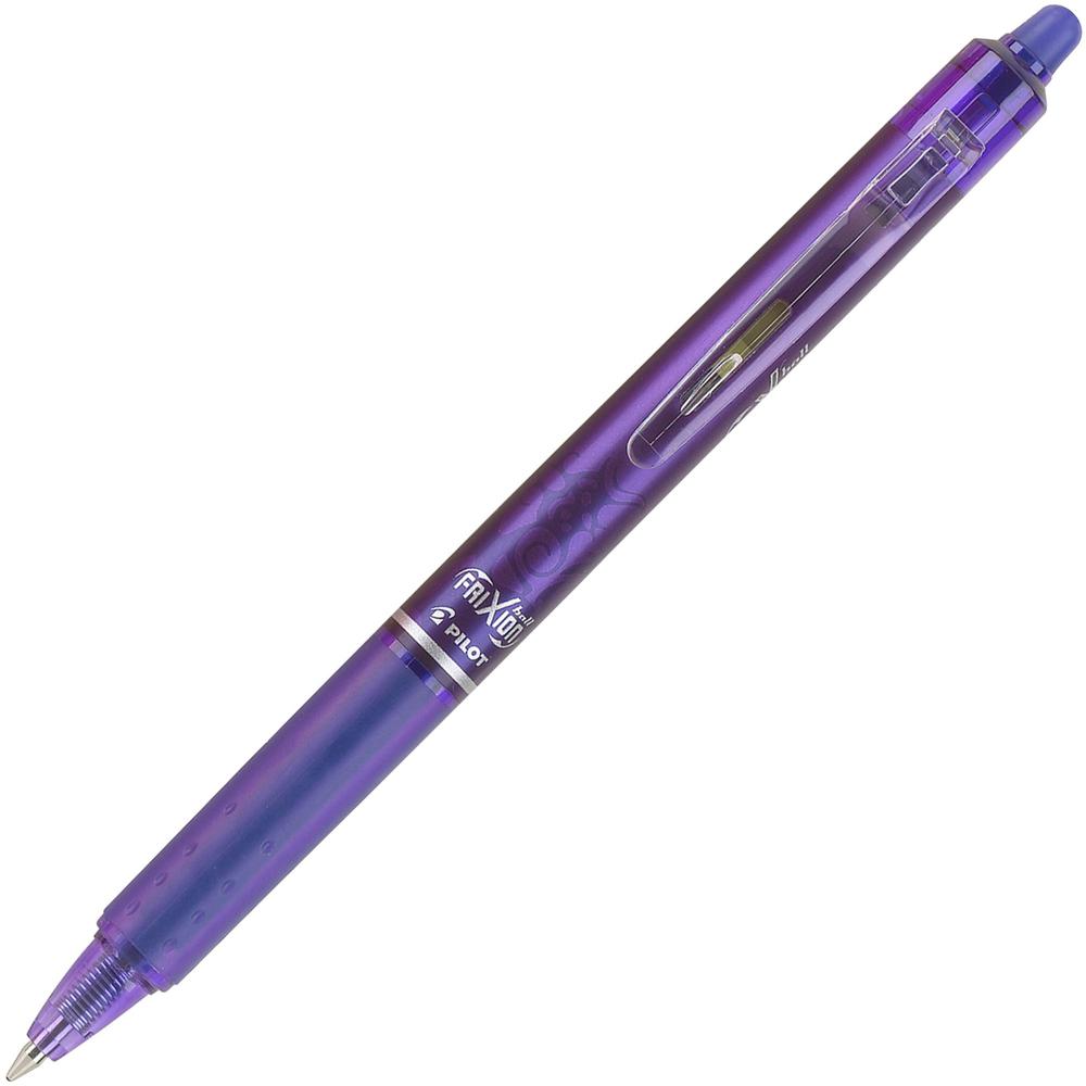 Pilot FriXion .7mm Clicker Erasable Gel Pens - Fine Pen Point - 0.7 mm Pen Point Size - Needle Pen Point Style - Retractable - Purple Gel-based Ink - 1 Dozen. Picture 1