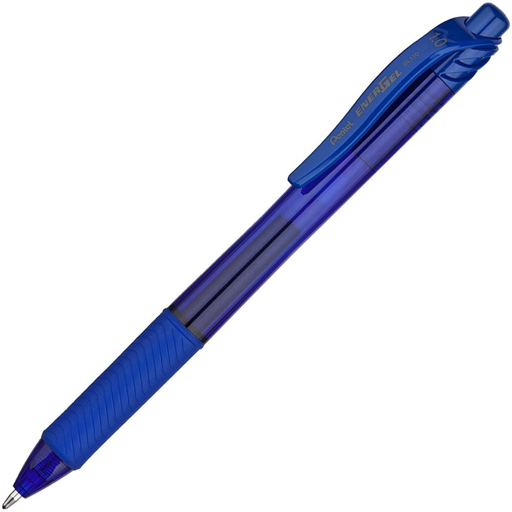 EnerGel EnerGel-X Retractable Gel Pens - Bold Pen Point - 1 mm Pen Point Size - Refillable - Retractable - Blue Gel-based Ink - Blue Barrel - Metal Tip - 12 / Box. Picture 1