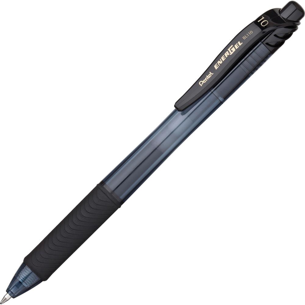 EnerGel EnerGel-X Retractable Gel Pens - Bold Pen Point - 1 mm Pen Point Size - Refillable - Retractable - Black Gel-based Ink - Black Barrel - Metal Tip - 12 / Box. Picture 1