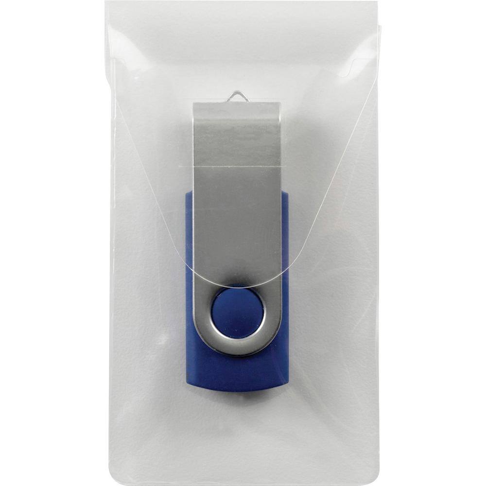 Smead Self-Adhesive USB Flash Drive Pocket - Poly - Clear. The main picture.