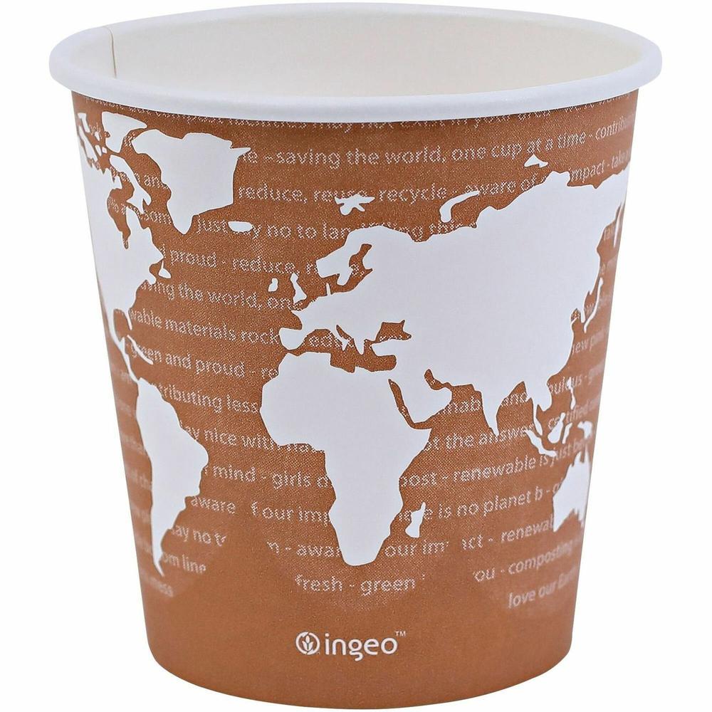 Eco-Products 10 oz World Art Hot Beverage Cups - 50 / Pack - 20 / Carton - Multi - Paper, Resin - Hot Drink. Picture 1