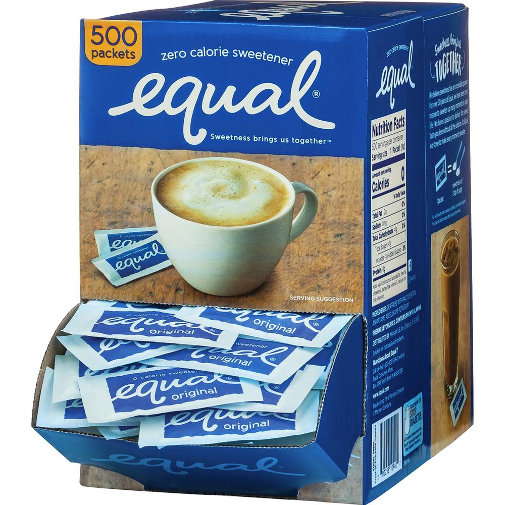 Equal Zero Calorie Original Sweetener Packets - 0.035 oz (1 g) - Artificial Sweetener - 500/Box. Picture 1