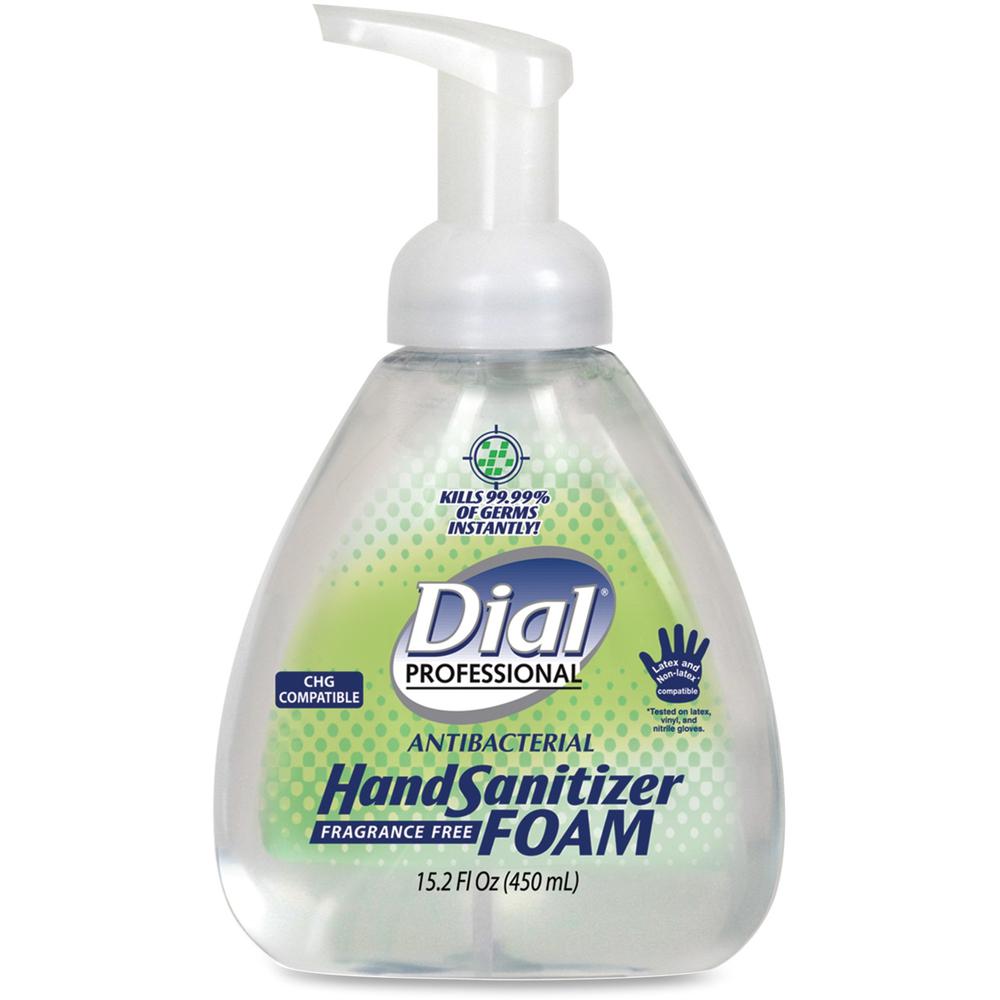Dial Professional Hand Sanitizer Foam - 15.2 fl oz (449.5 mL) - Pump Bottle Dispenser - Kill Germs - Hand - Clear - Fragrance-free - 1 Each. Picture 1