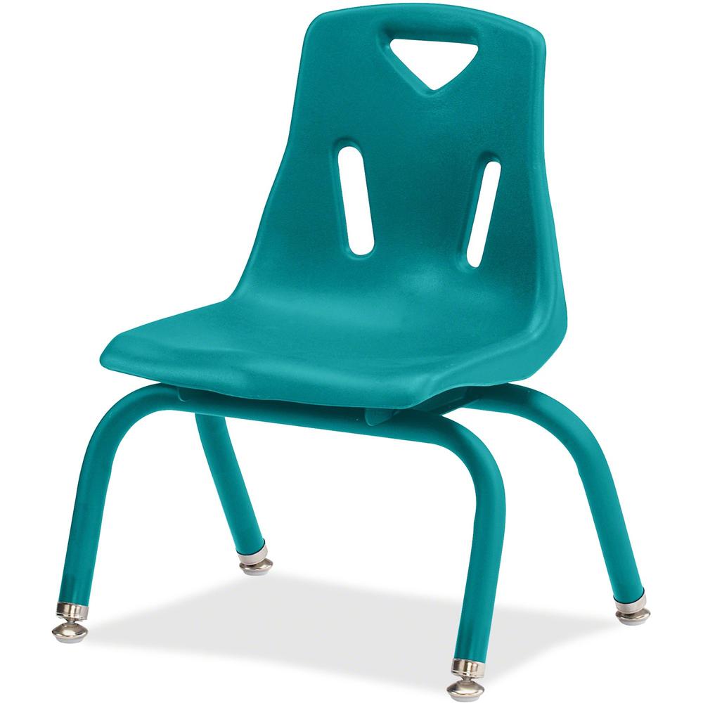 Jonti-Craft Berries Plastic Chair with Powder Coated Legs - Steel Frame - Four-legged Base - Teal - Polypropylene - 1 Each. Picture 1