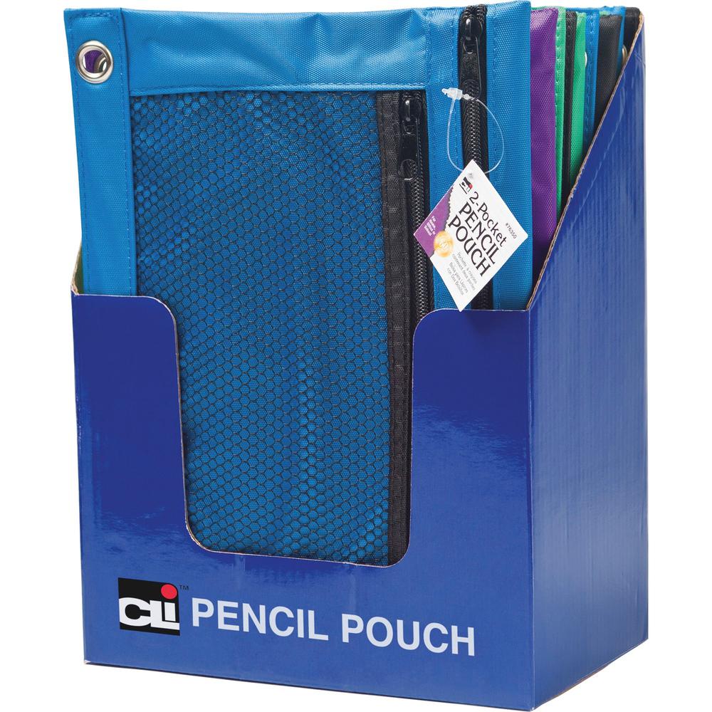 CLI Carrying Case (Pouch) Pencil, Ring Binder - Assorted - 7.6" Height x 10" Width x 0.1" Depth - 24 / Display Box. Picture 1