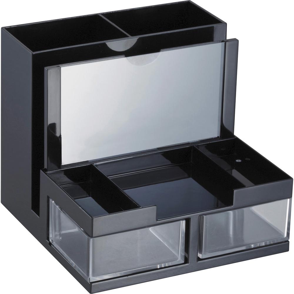 Officemate VersaPlus Desk Organizer - 9 Compartment(s) - 5.5" Height x 6.2" Width x 6.3" DepthDesktop - Black - Plastic - 1 Each. Picture 1