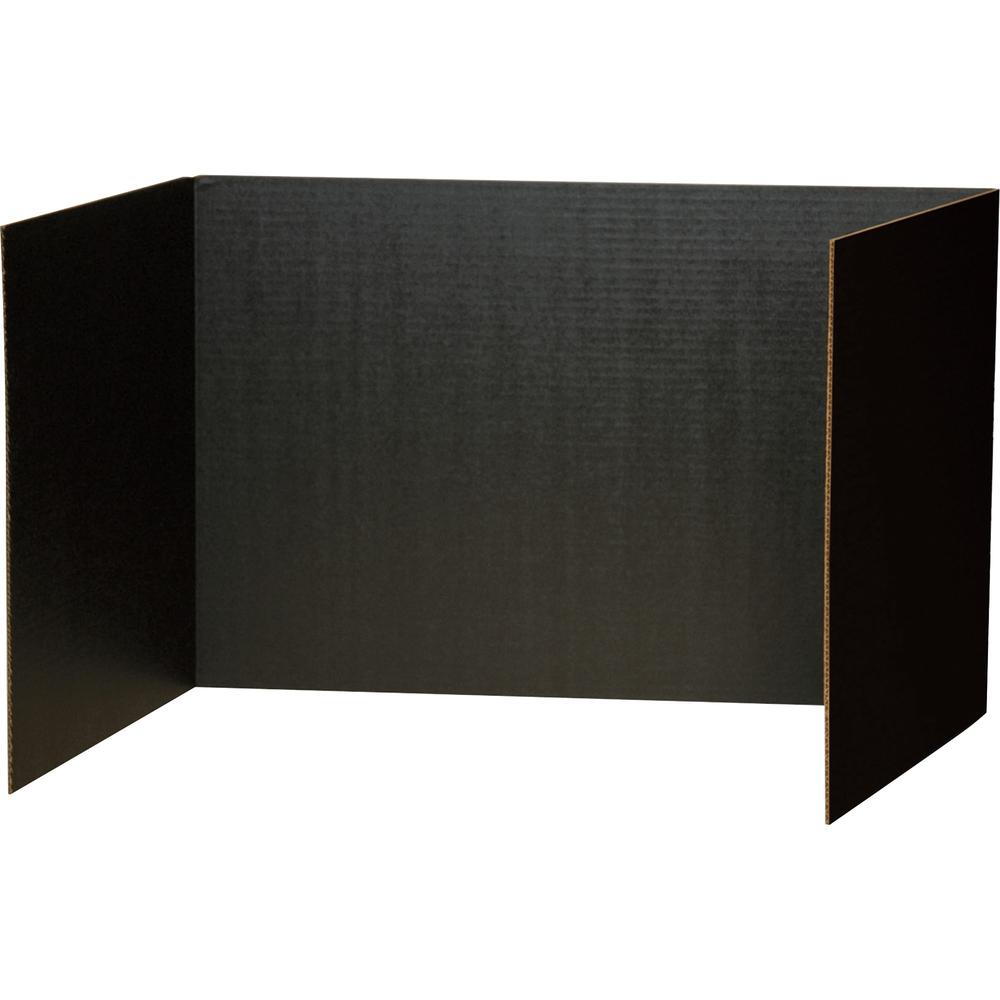 Pacon Privacy Boards - 48"W x 16"H - 4 Boards/Pack - Black. The main picture.
