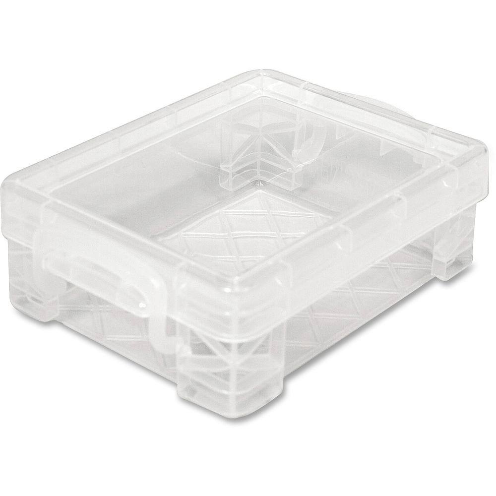 Advantus Super Stacker Crayon Box - External Dimensions: 4.8" Width x 3.5" Depth x 1.6" Height - 24 x Crayon - Stackable - Plastic - Clear - For Crayon - 1 Each. Picture 1