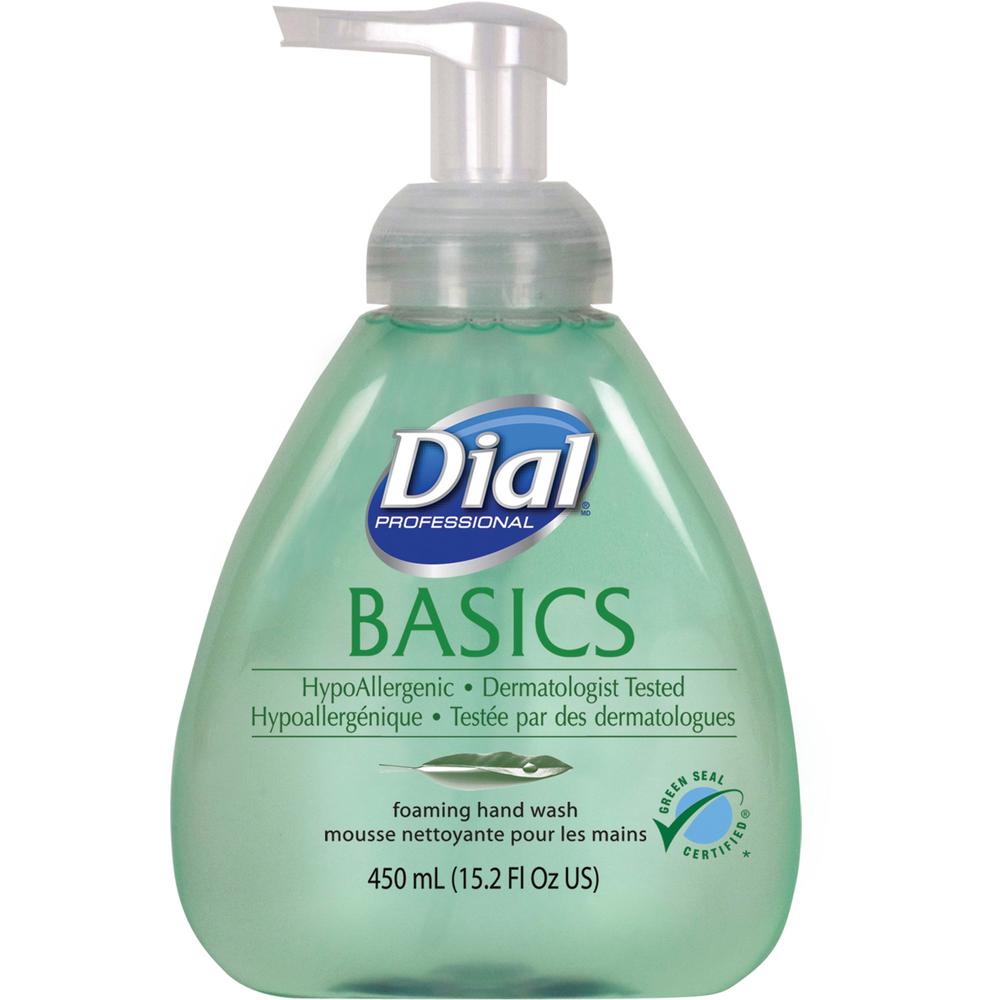 Dial Basics HypoAllergenic Foam Hand Soap - Fresh ScentFor - 15.2 fl oz (449.5 mL) - Pump Bottle Dispenser - Hand - Green - 1 Each. Picture 1