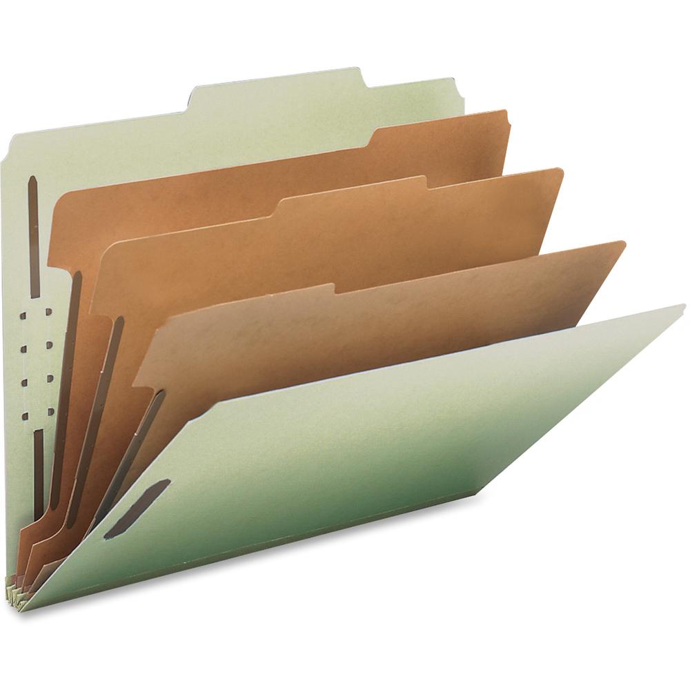 Smead 2/5 Tab Cut Letter Recycled Classification Folder - 3" Folder Capacity - 8 1/2" x 11" - 3" Expansion - 2 x 2K Fastener(s) - Top Tab Location - Right of Center Tab Position - 3 Divider(s) - Press. Picture 1
