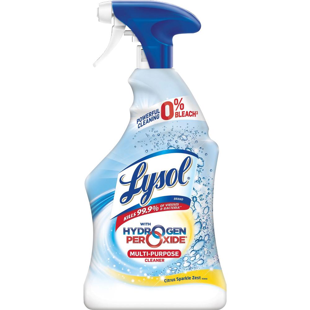 Lysol&reg; with Hydrogen Peroxide Multi-Purpose Cleaner - Citrus Sparkle Zest - 22 oz. - Liquid - 22 fl oz (0.7 quart) - Citrus Sparkle Zest Scent - 1 Each - Blue. Picture 1