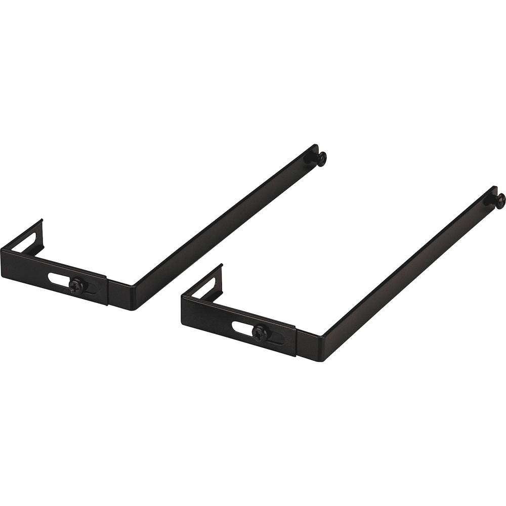 Lorell Metal Partition Hangers - 7" Size - Metal - Black - 2 / Pair. Picture 1