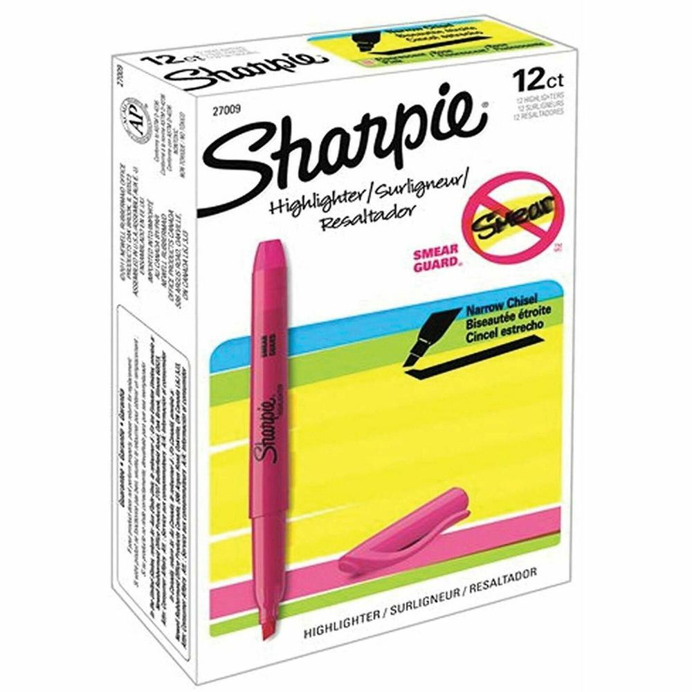 Sharpie Highlighter - Pocket - Chisel Marker Point Style - Fluorescent Pink - 1 Dozen. Picture 1