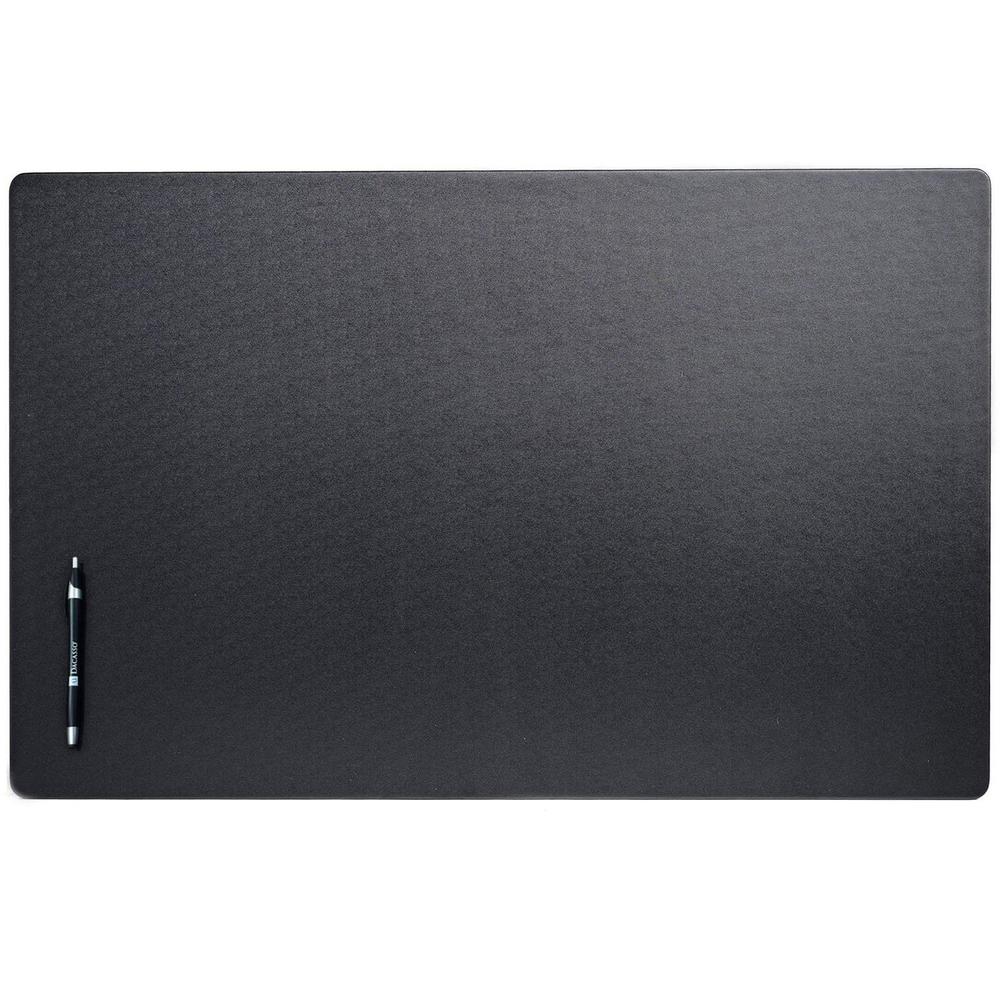Dacasso Desk Mat - Black Leatherette - Rectangle - 30" Width x 19" Depth - Felt - Leatherette - Black. The main picture.