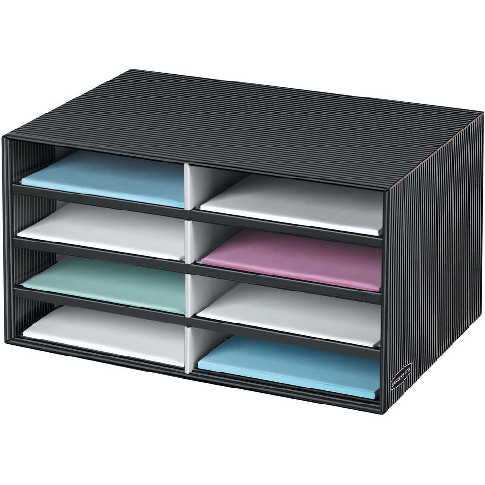 Fellowes Pinstripe Literature Sorter - Letter - Compartment Size 2.13" x 9" x 12" - 10.3" Height x 19.5" Width x 12.4" DepthDesktop - Adjustable - 60% Recycled - Gray - 1 Each. Picture 1