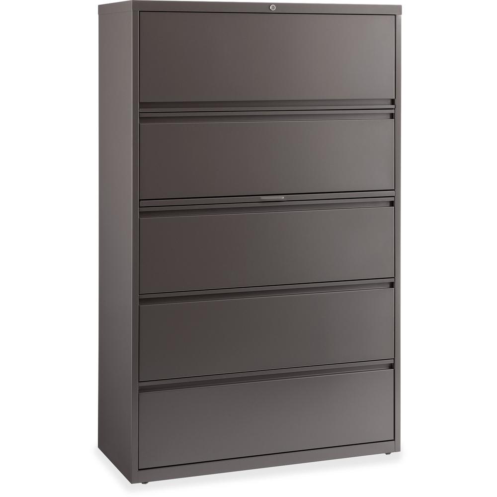 Lorell Fortress Series Lateral File w/Roll-out Posting Shelf - 42" x 18.6" x 67.6" - 1 x Shelf(ves) - 5 x Drawer(s) for File - Letter, Legal, A4 - Lateral - Magnetic Label Holder, Ball Bearing Slide, . Picture 1