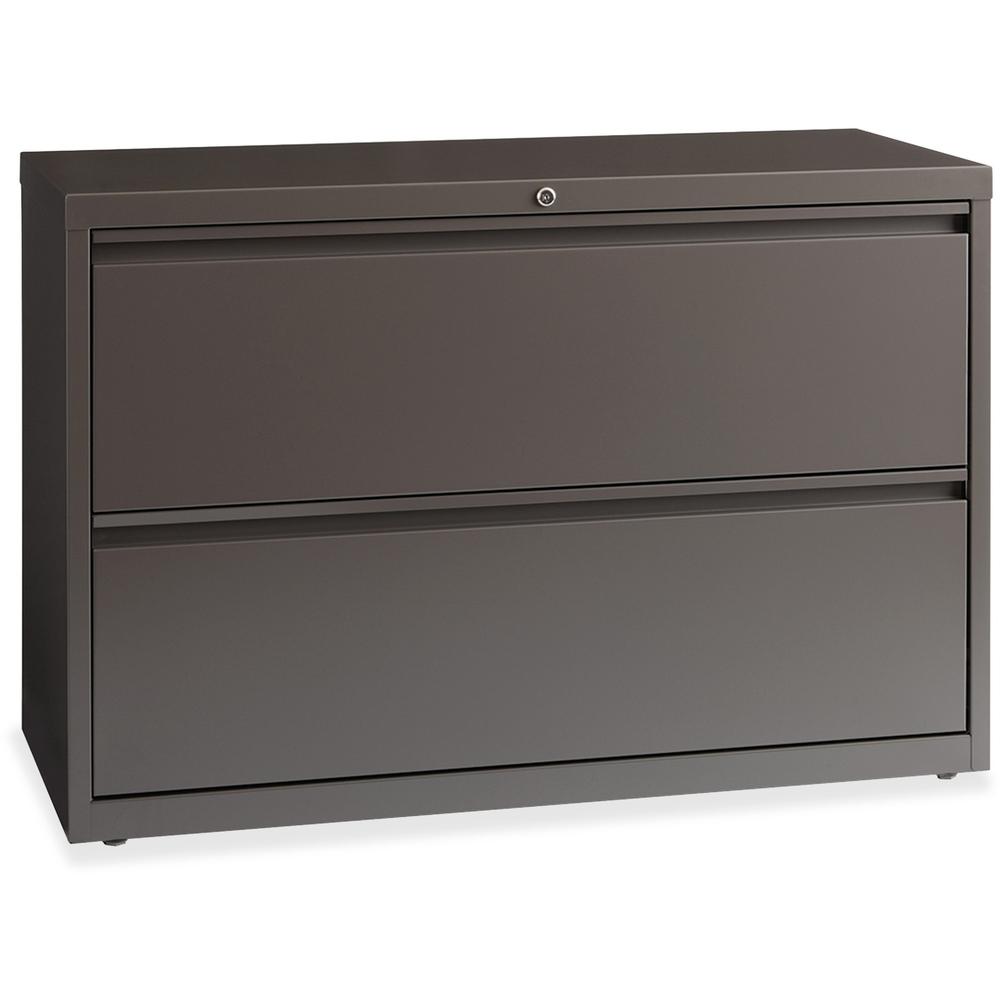 Lorell Fortress Series Lateral File - 42" x 18.6" x 28" - 1 x Shelf(ves) - 2 x Drawer(s) for File - Letter, Legal, A4 - Lateral - Magnetic Label Holder, Ball Bearing Slide, Ball-bearing Suspension, Ad. Picture 1