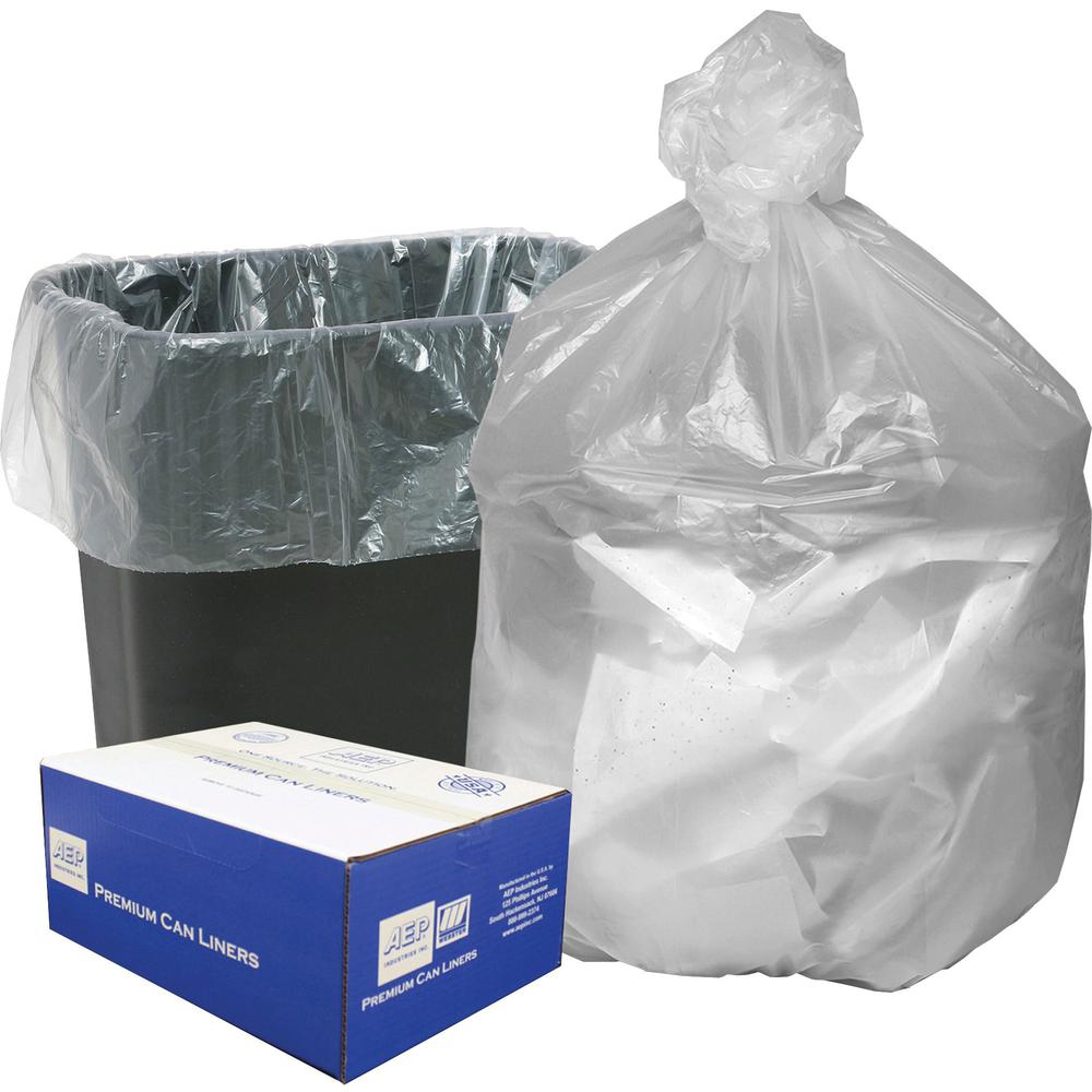 Berry High Density Commercial Can Liners - Small Size - 16 gal Capacity - 24" Width x 33" Length - 0.31 mil (8 Micron) Thickness - High Density - Natural - Resin - 1000/Carton - Garbage. Picture 1