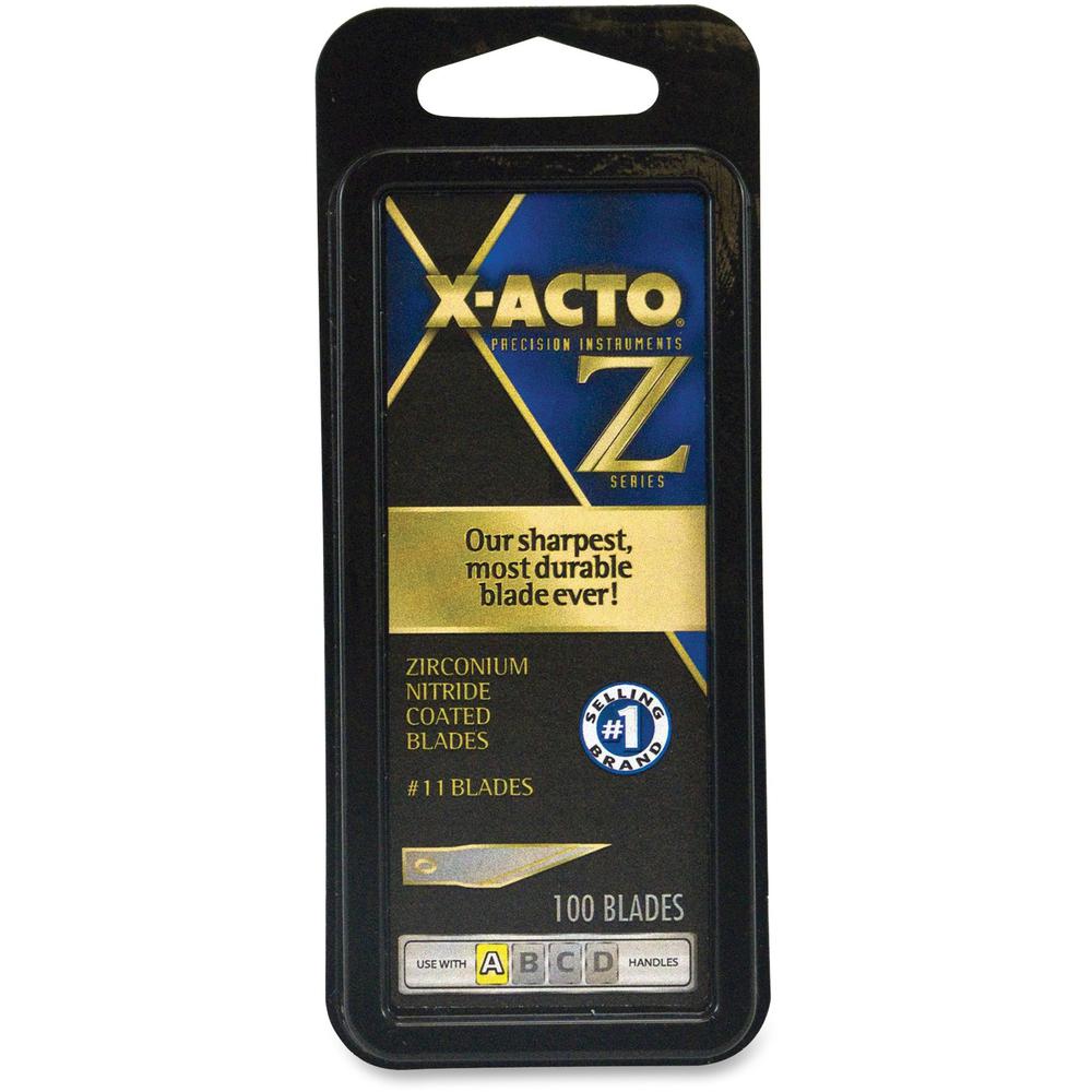 X-Acto Z-Series Knife No.11 Fine Point Blades - #11 - Self-sharpening - 100 / Box - Gold. Picture 1