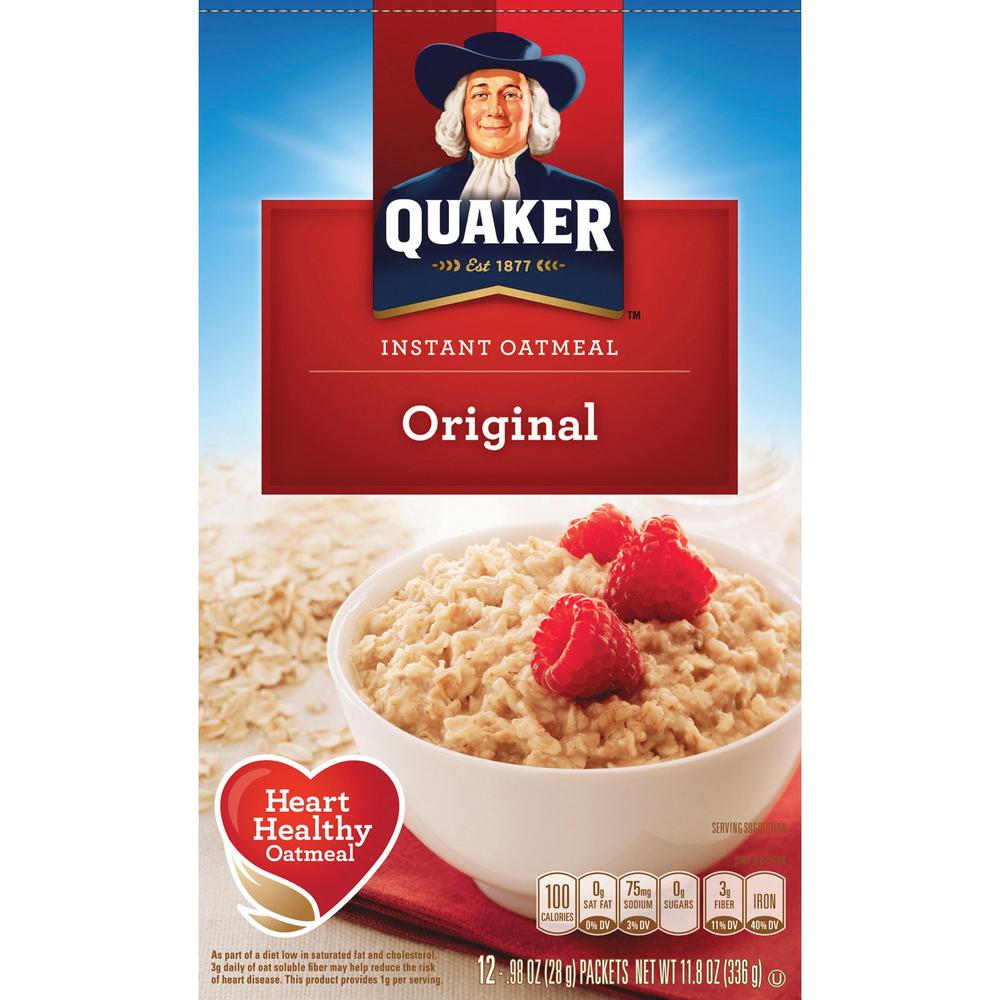 Quaker Oats Instant Oatmeal - Original - Packet - 11.80 oz - 12 / Box. Picture 1