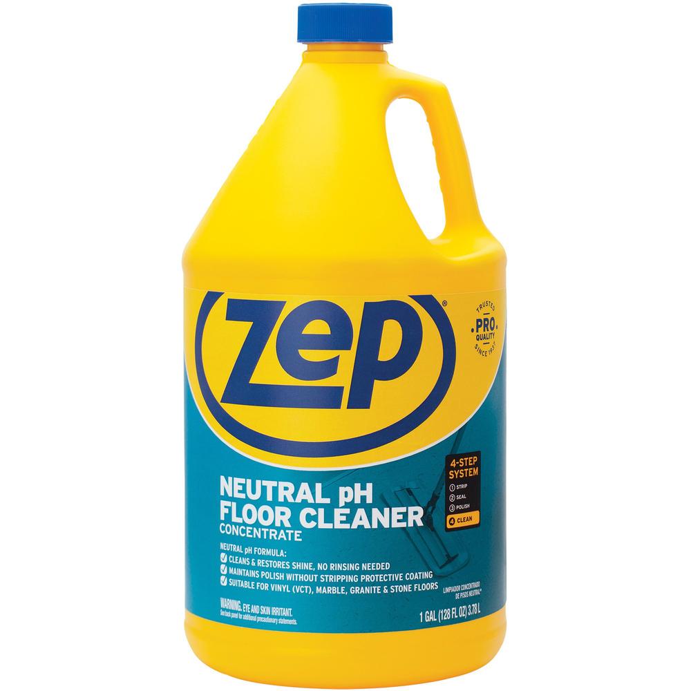 Zep Concentrated Neutral Floor Cleaner - Liquid - 128 fl oz (4 quart) - 1 Each - Blue. The main picture.