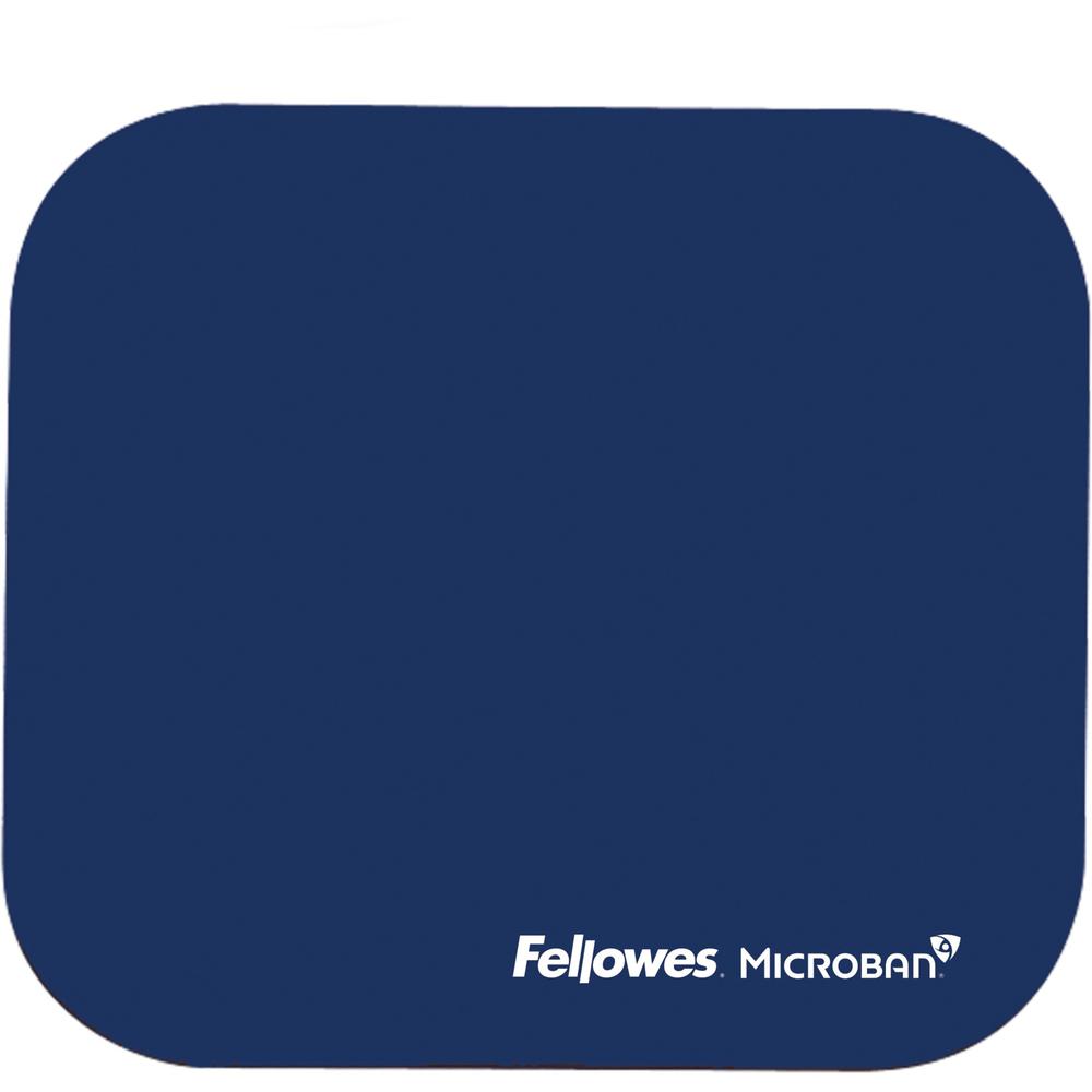 Fellowes Microban&reg; Mouse Pad - Blue - 8" x 9" x 0.13" Dimension - Blue - Rubber - Wear Resistant, Tear Resistant, Skid Proof - 1 Pack. Picture 1