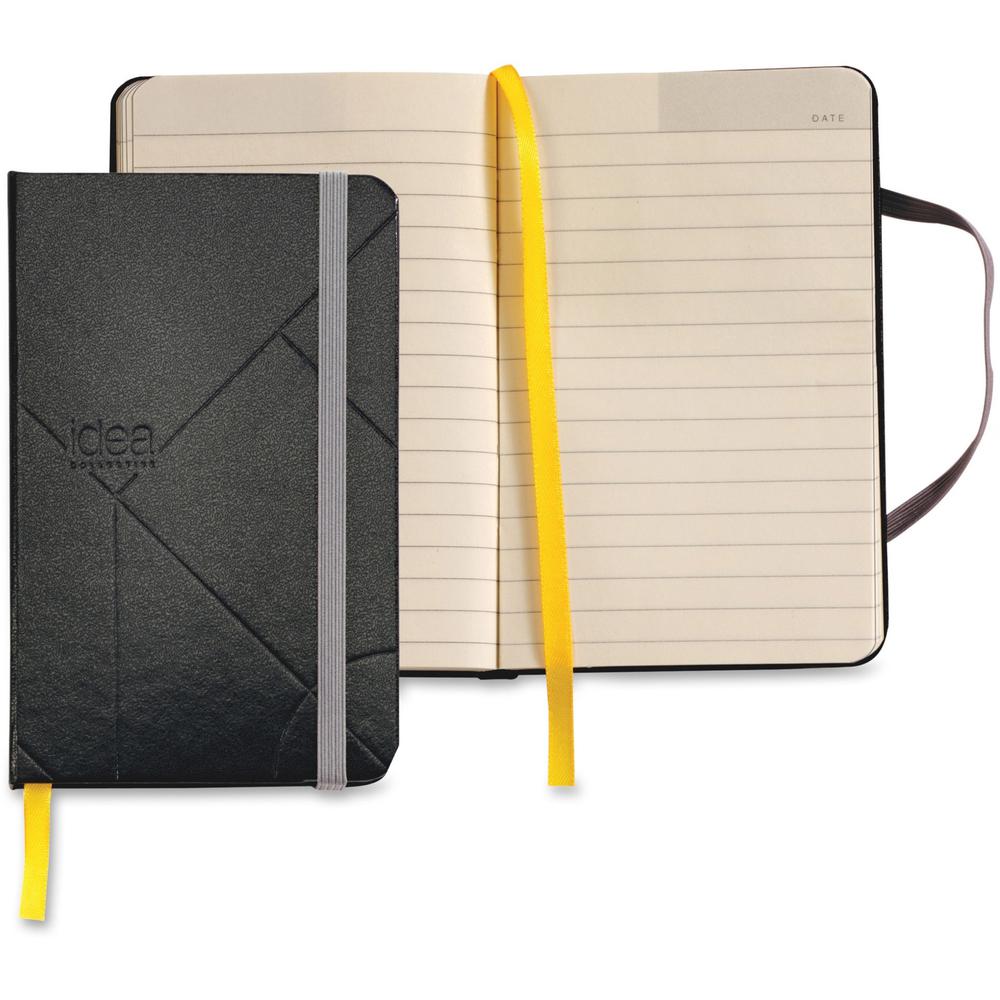 TOPS Idea Collective Mini Hardbound Journal - 96 Sheets - Case Bound - 3 1/2" x 5 1/2" - Cream Paper - Black Cover - Durable Cover, Acid-free, Pocket, Flexible Cover, Bookmark, Elastic Closure, Archiv. The main picture.